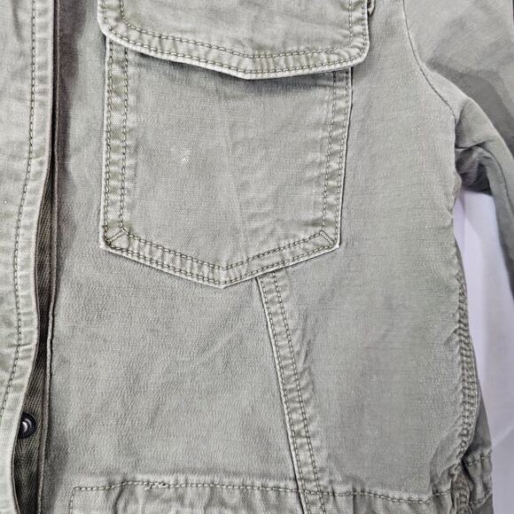 Lucky Brand Utility Jacket Military Green Zip Pockets Womens Small Cinch Waist - Picture 5 of 15